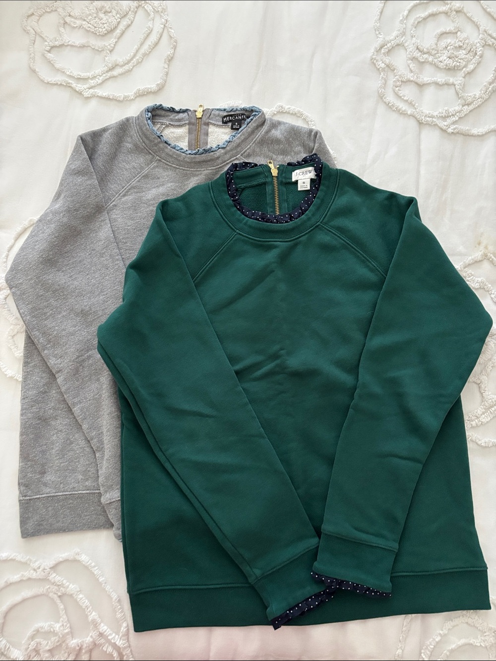 Lot of 2 Crewneck Sweatshirts with Ruffle Trim - J. Crew